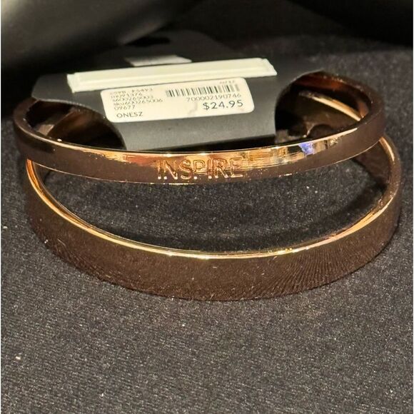 Lane Bryant Set of 2 Rose Gold Bangle Bracelets INSPIRE - Picture 3 of 6
